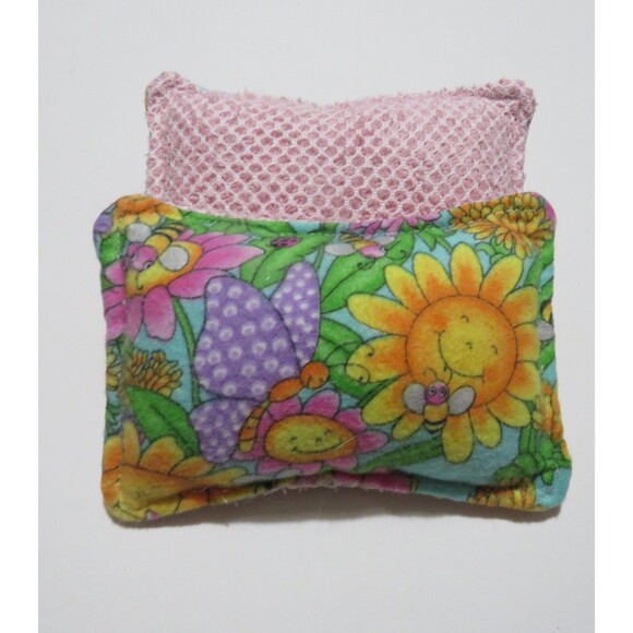 Handmade Reusable Dish Sponge, Flowers and Bee Scrubby, Set of 2 - Picture 2 of 3
